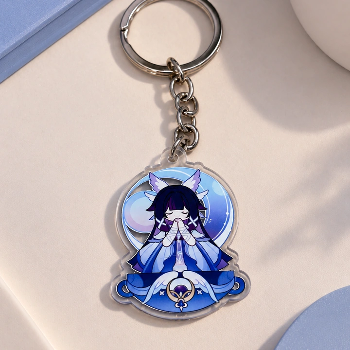 Genshin Impact Welkin Moon Transparent Acrylic Hanging Keychain for Bags & Backpacks